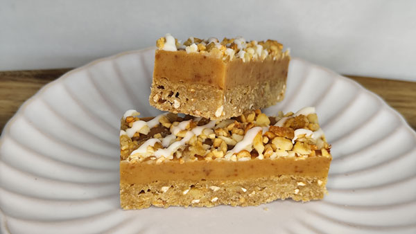 Ginger Caramel & Macadamia Nut Slice