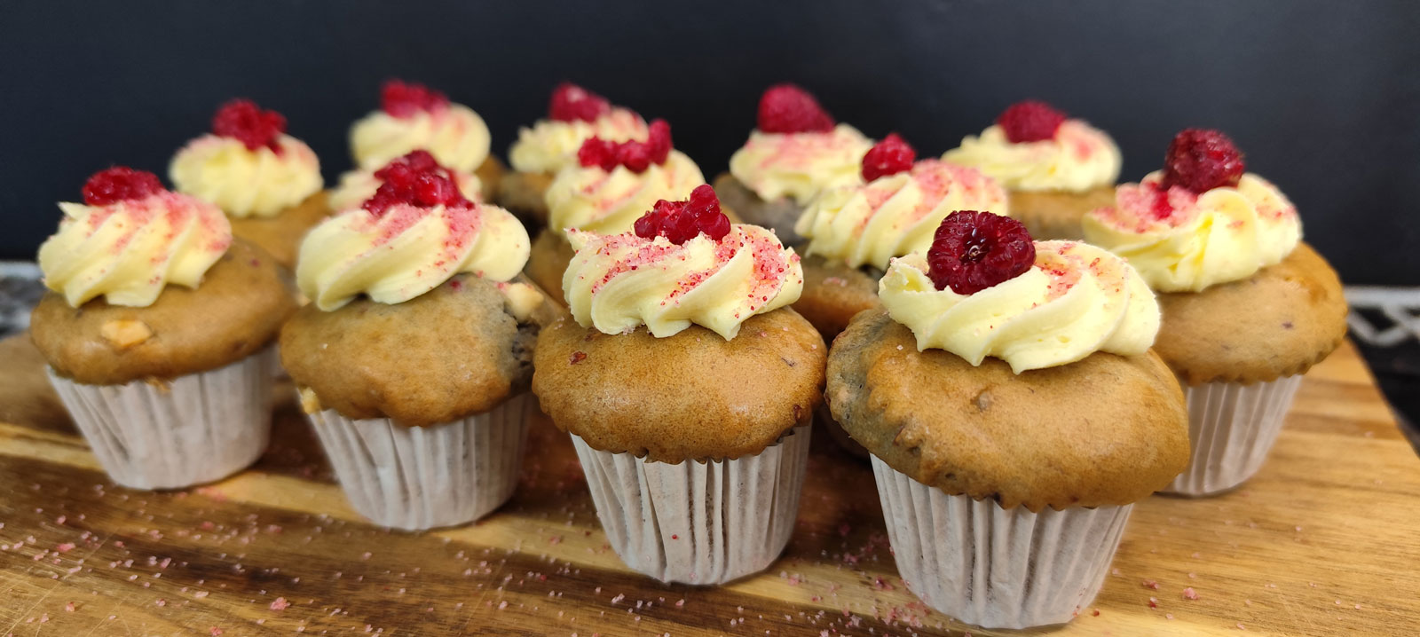 Mini Raspberry and White Chocolate Muffin