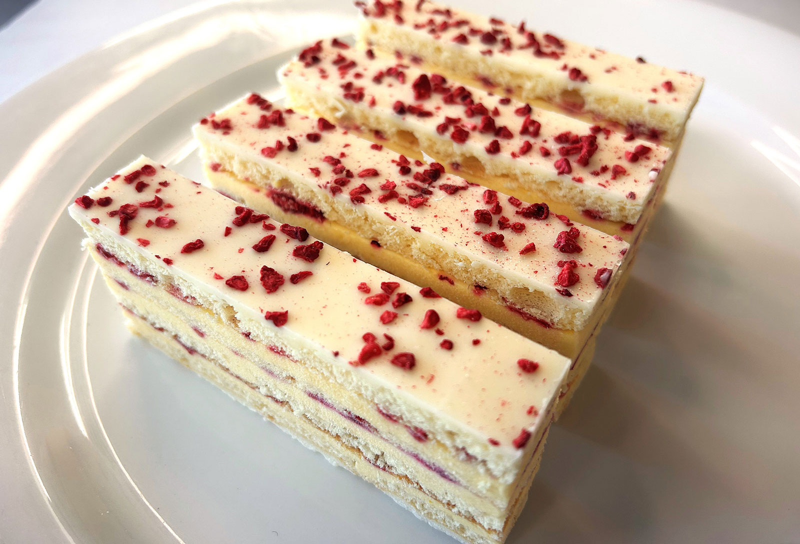 Raspberry Lemon Delice Slice