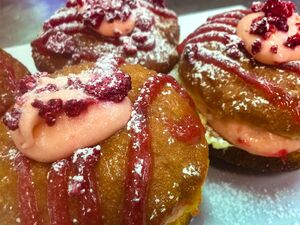 Raspberry and White Chocolate Donut